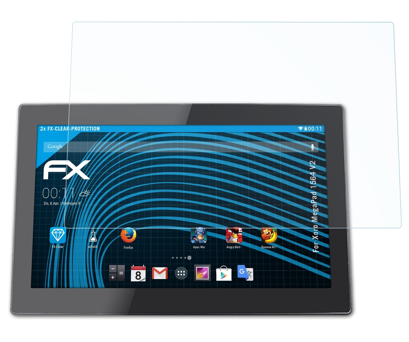 MegaPad Displayschutz(für ATFOLIX Xoro FX-Clear V2) 1564 2x