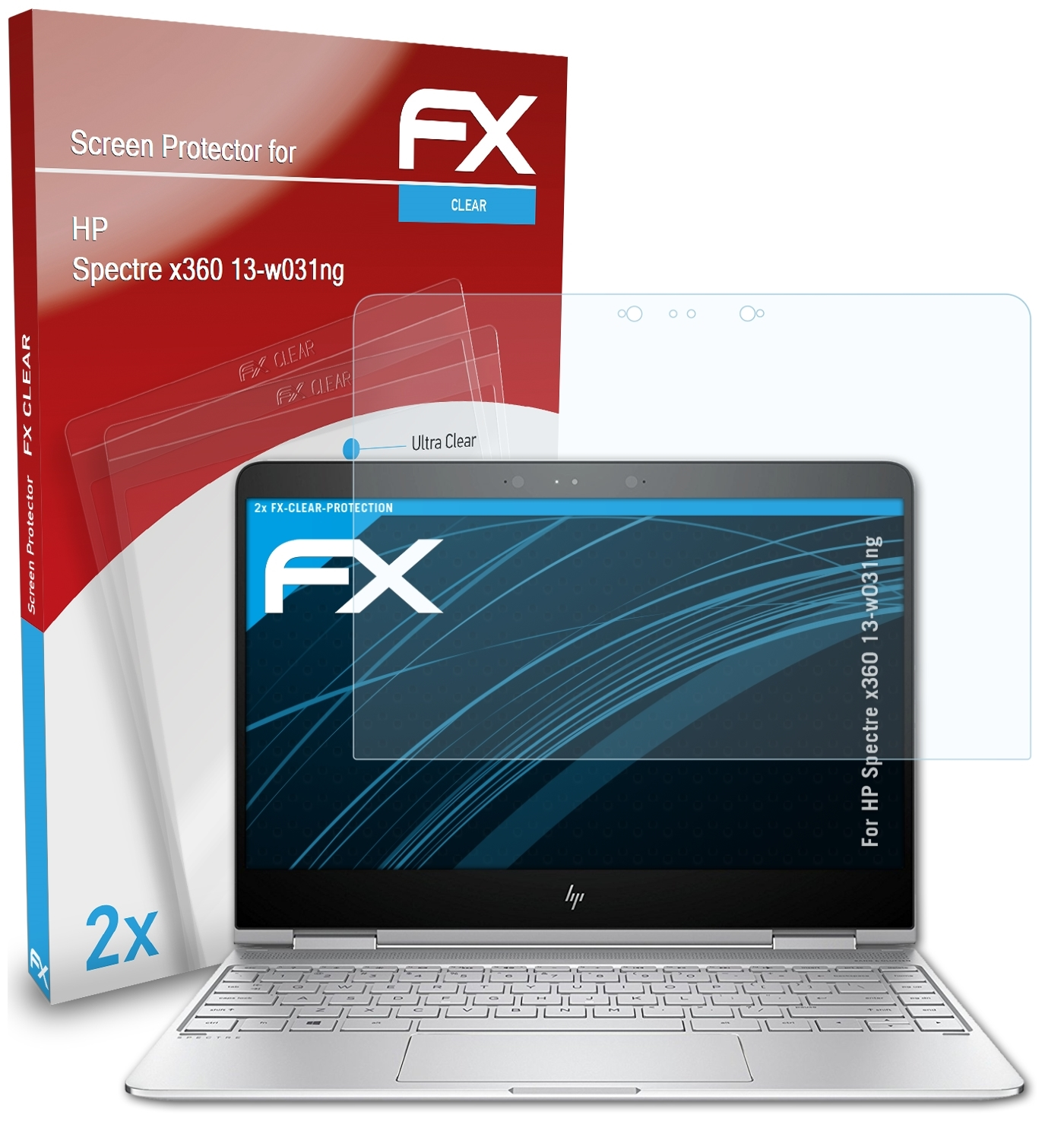 HP Spectre ATFOLIX x360 2x FX-Clear 13-w031ng) Displayschutz(für