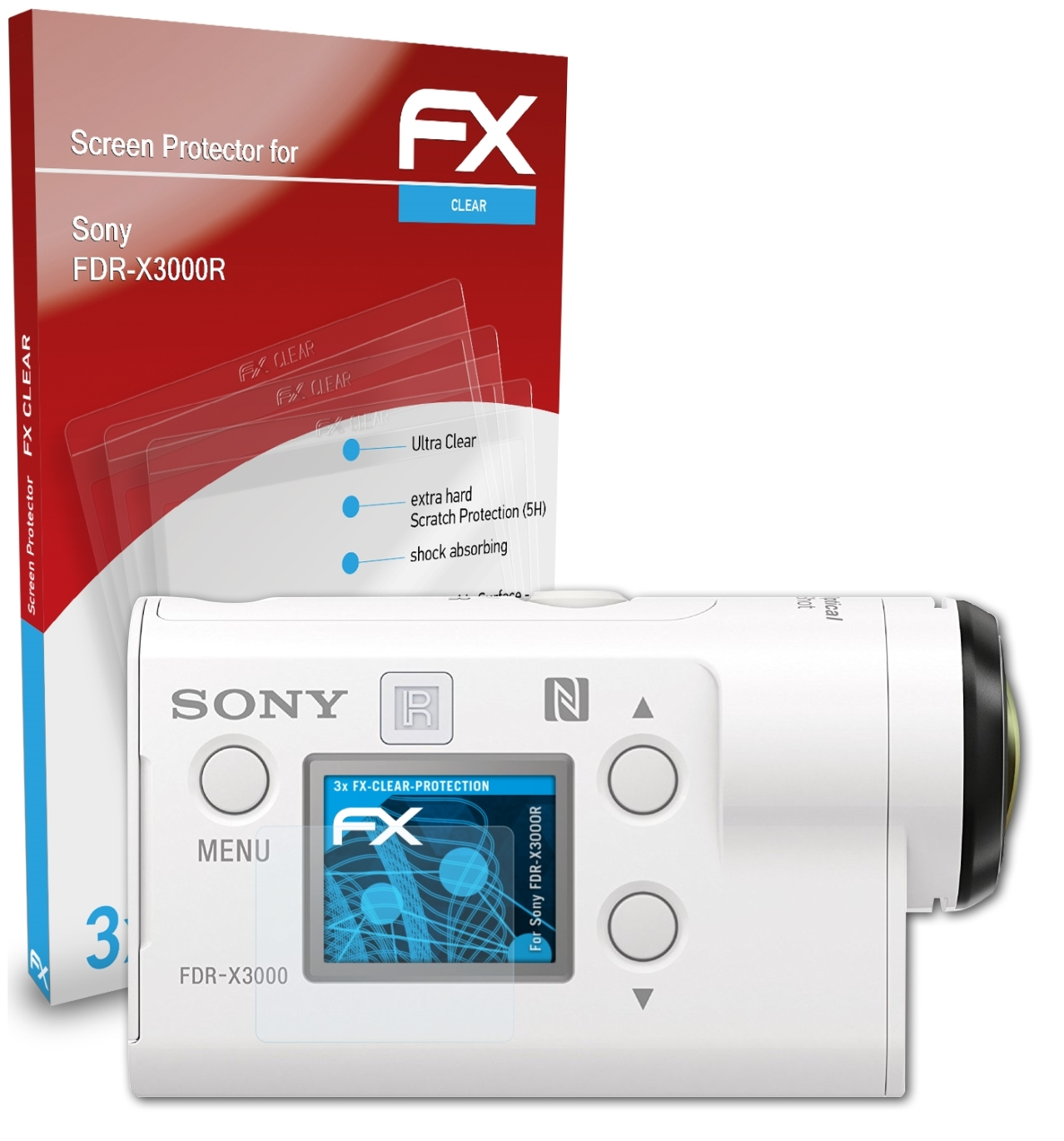 ATFOLIX 3x FX-Clear FDR-X3000R) Displayschutz(für Sony