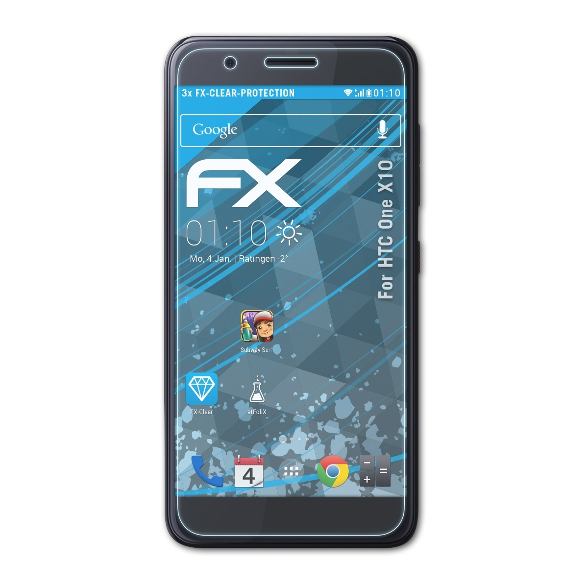 One HTC ATFOLIX X10) Displayschutz(für 3x FX-Clear