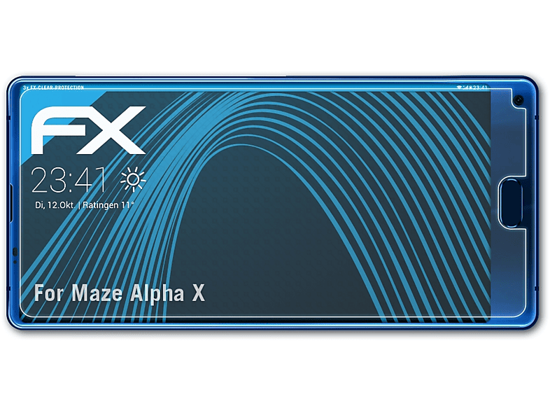 Maze Alpha 3x ATFOLIX Displayschutz(für X) FX-Clear