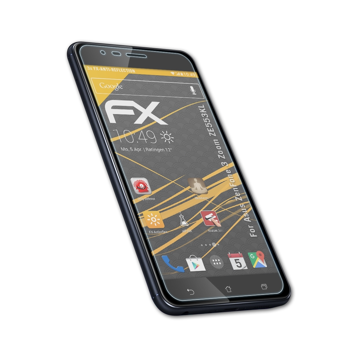 ATFOLIX 3x FX-Antireflex (ZE553KL)) 3 Asus Zoom ZenFone Displayschutz(für