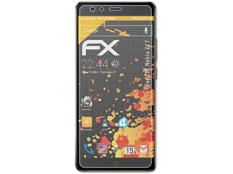 FX-Antireflex Displayschutz(für Z17) ATFOLIX ZTE Nubia 3x