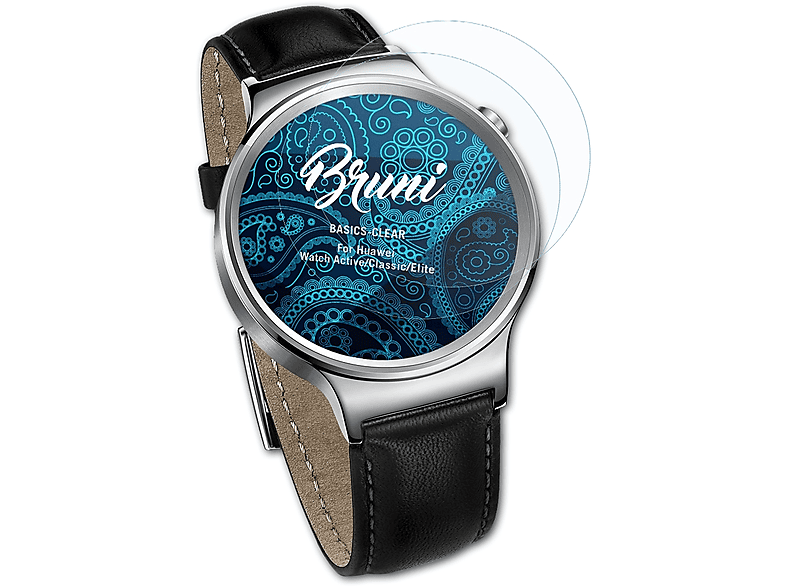 BRUNI 2x Basics-Clear Schutzfolie(für Huawei Watch Active/Classic/Elite)
