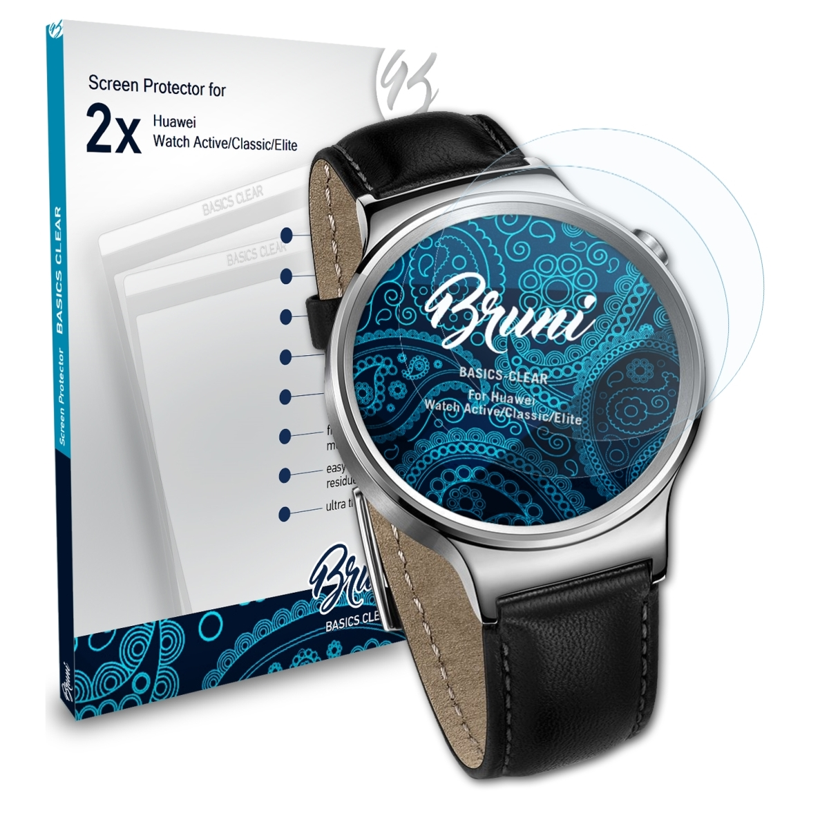 Schutzfolie(für Huawei BRUNI 2x Watch Active/Classic/Elite) Basics-Clear