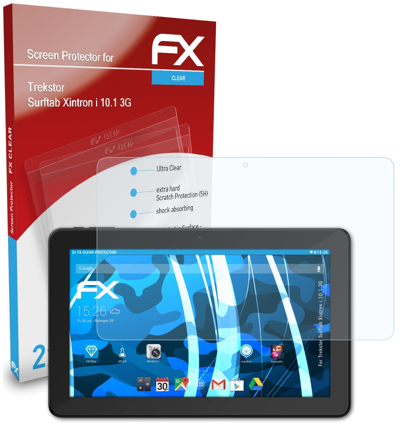 Surftab ATFOLIX Trekstor 10.1 i 2x Xintron 3G) Displayschutz(für FX-Clear