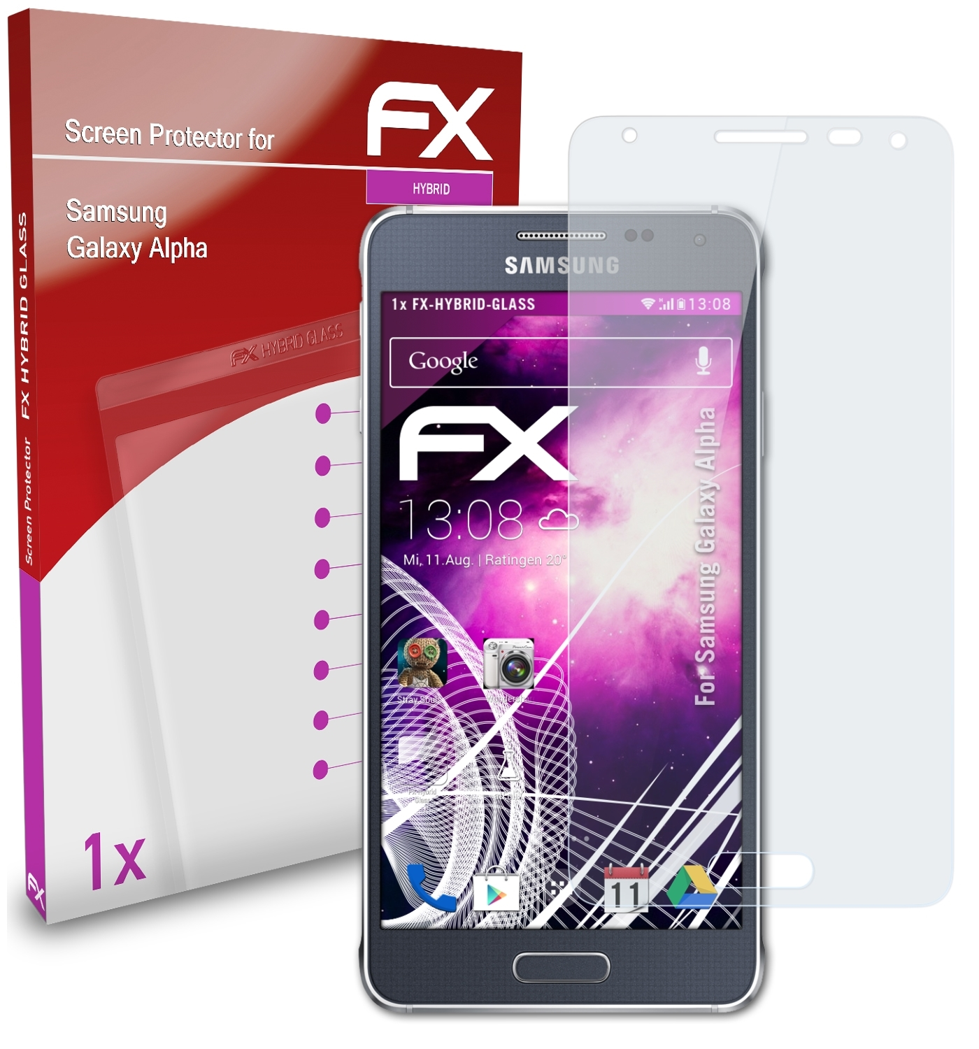 ATFOLIX FX-Hybrid-Glass Galaxy Schutzglas(für Samsung Alpha)