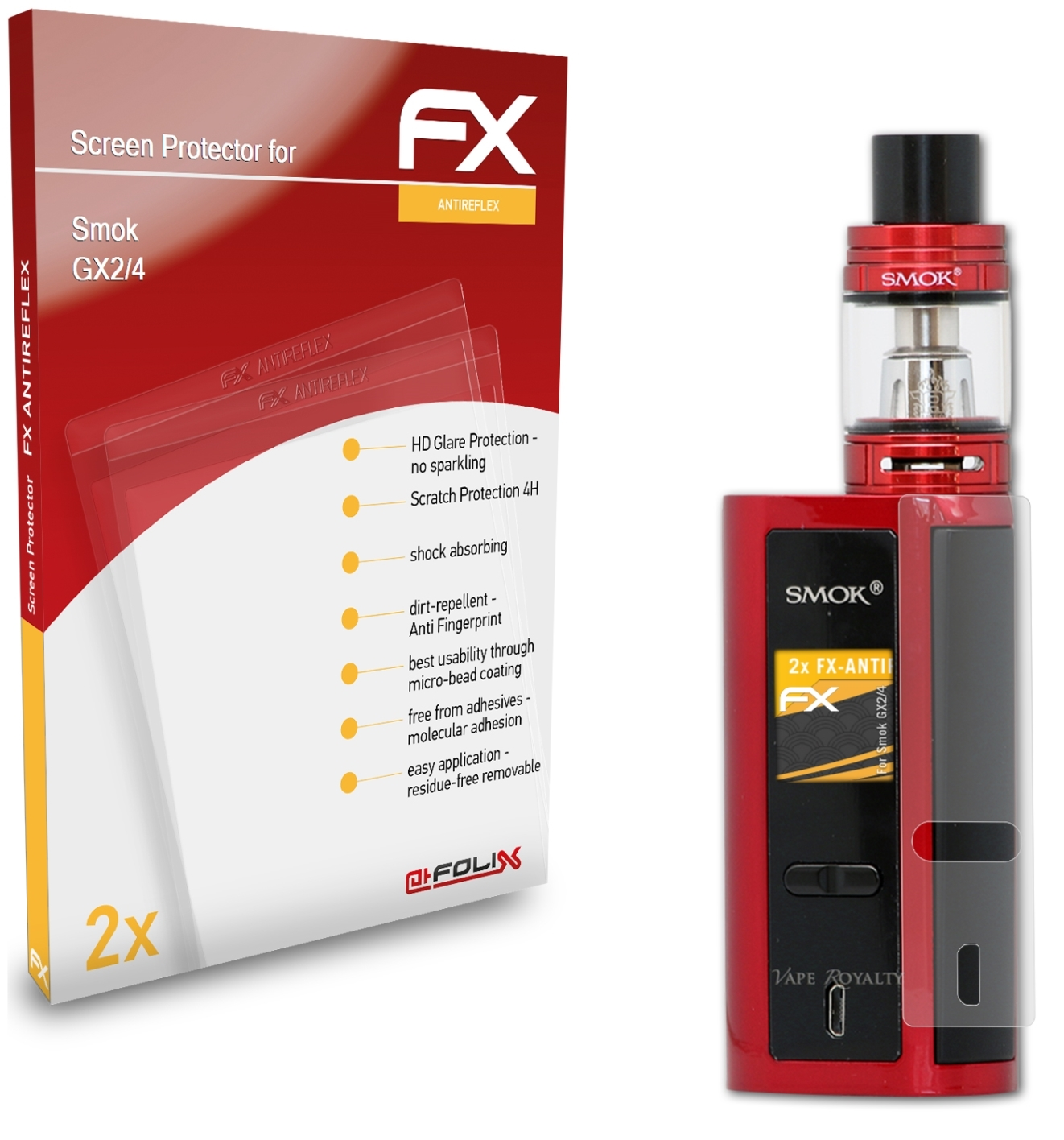 GX2/4) Displayschutz(für Smok ATFOLIX 2x FX-Antireflex