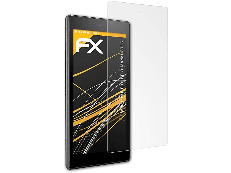 ATFOLIX 2x FX-Antireflex Displayschutz(für Amazon Fire HD 8 (Model 2016))