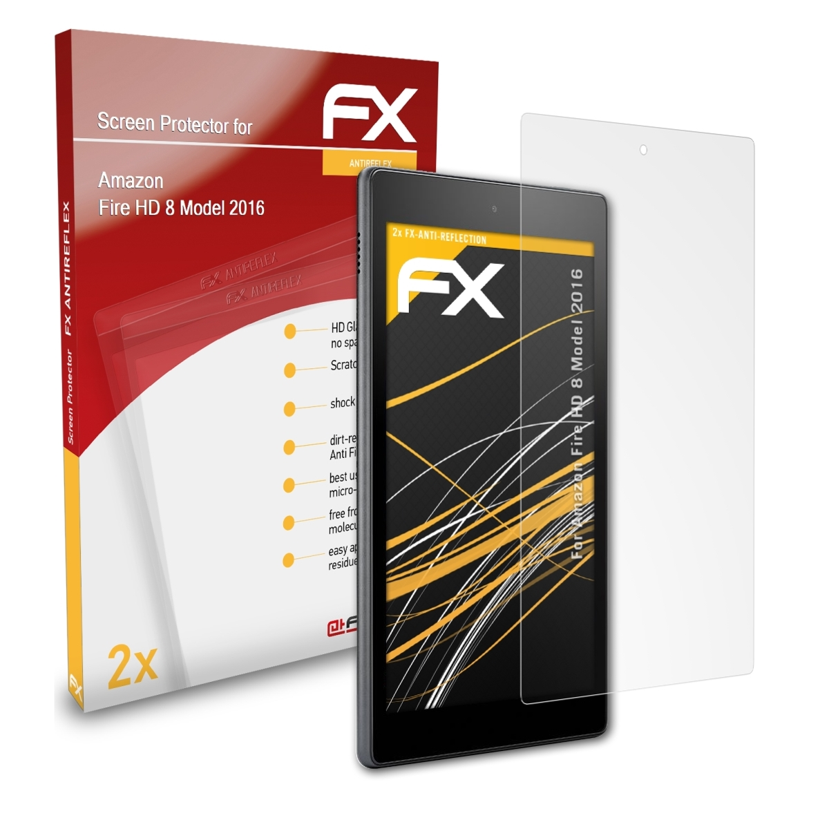 ATFOLIX 2x 2016)) HD FX-Antireflex 8 Displayschutz(für (Model Fire Amazon