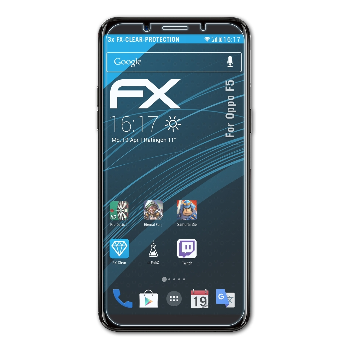 3x ATFOLIX F5) FX-Clear Oppo Displayschutz(für