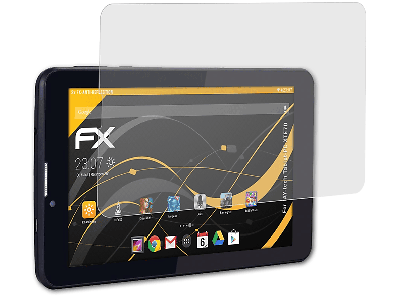 ATFOLIX 2x FX-Antireflex Displayschutz(für JAY-tech Tablet-PC XTE7D)