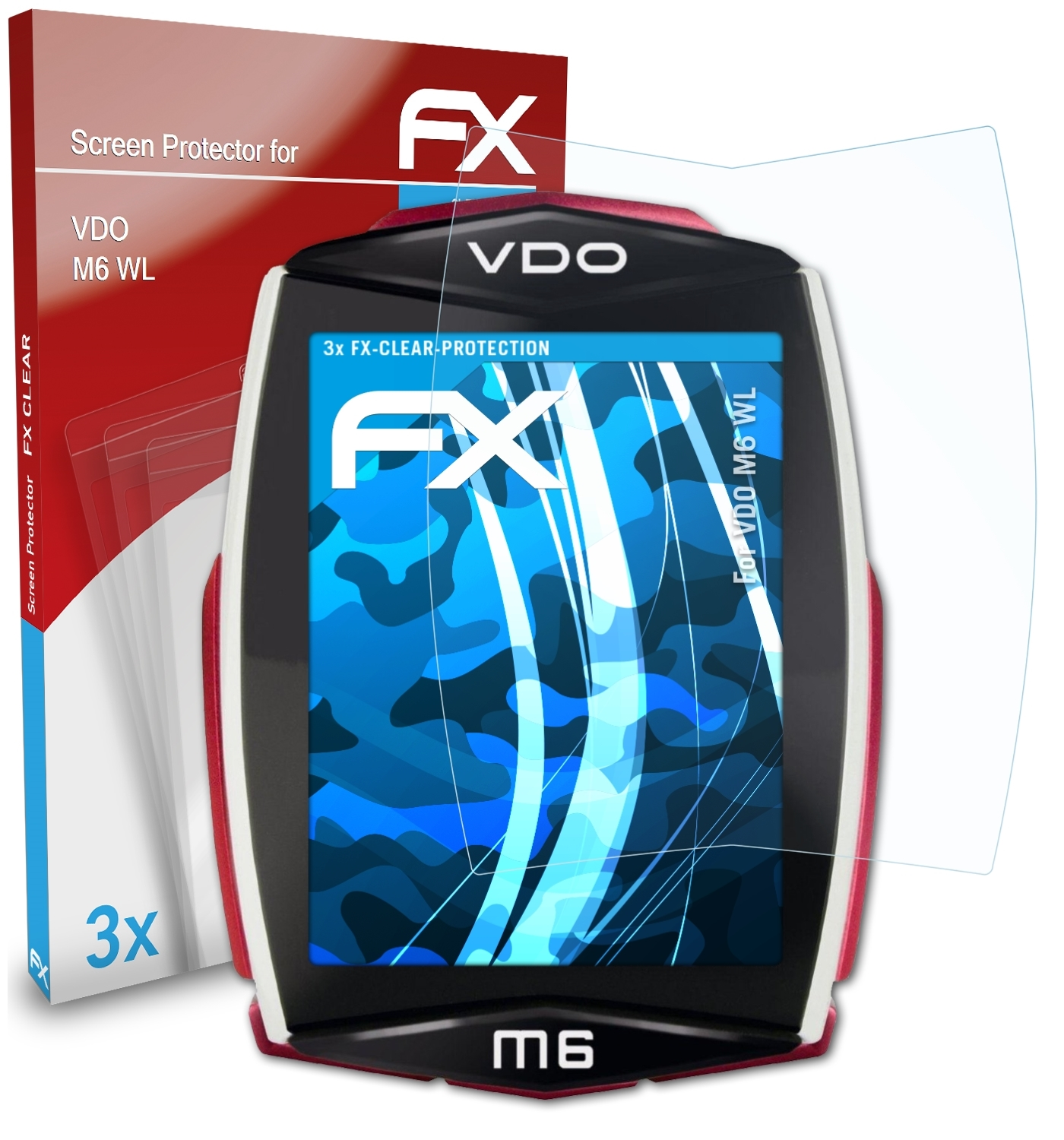 3x VDO WL) M6 FX-Clear ATFOLIX Displayschutz(für