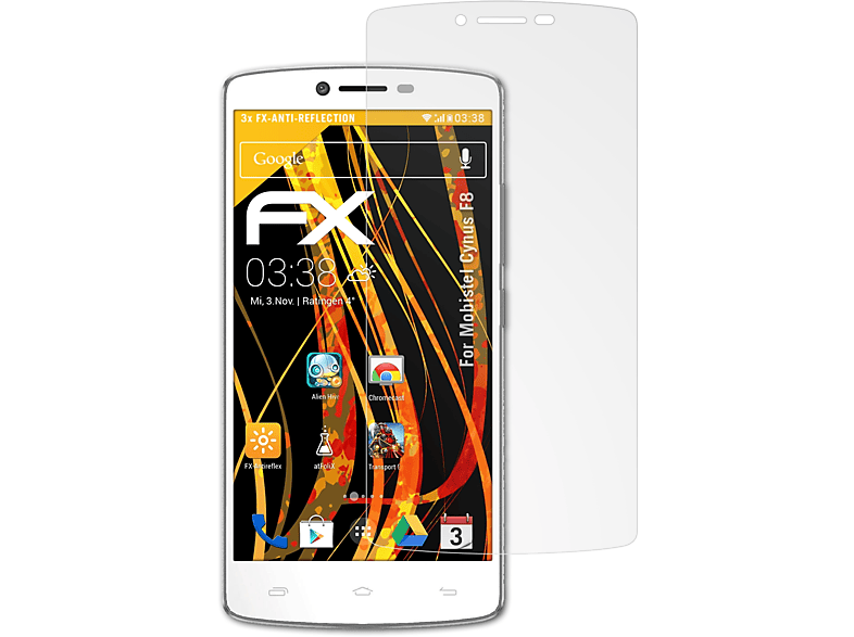 F8) ATFOLIX FX-Antireflex 3x Mobistel Displayschutz(für Cynus