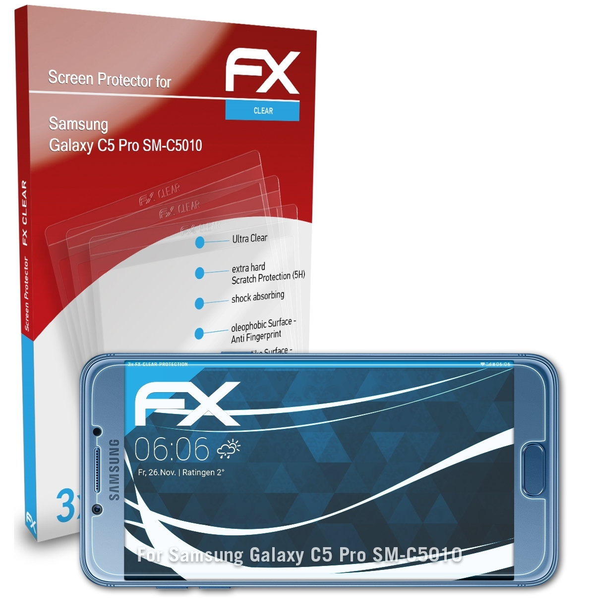Galaxy 3x ATFOLIX C5 FX-Clear Displayschutz(für (SM-C5010)) Pro Samsung
