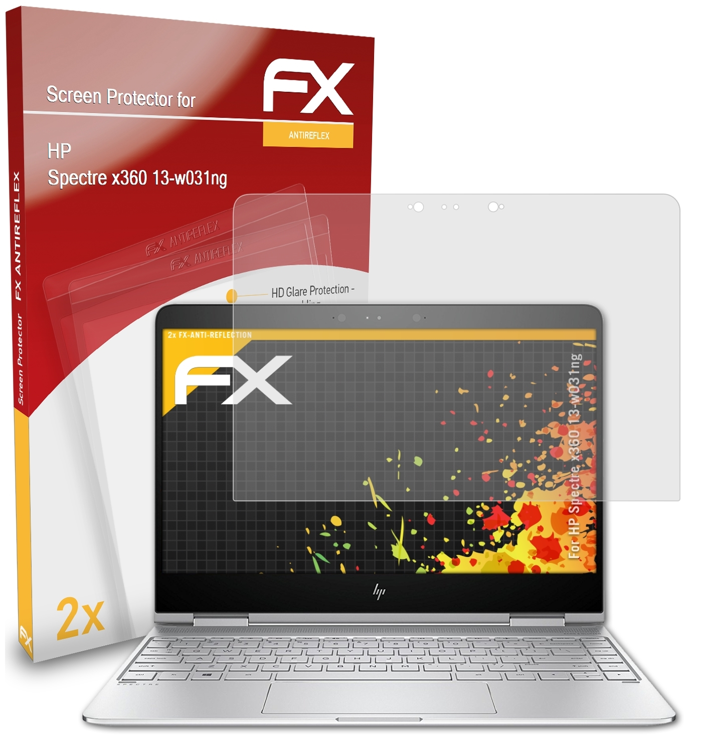 ATFOLIX 2x FX-Antireflex Displayschutz(für HP 13-w031ng) x360 Spectre