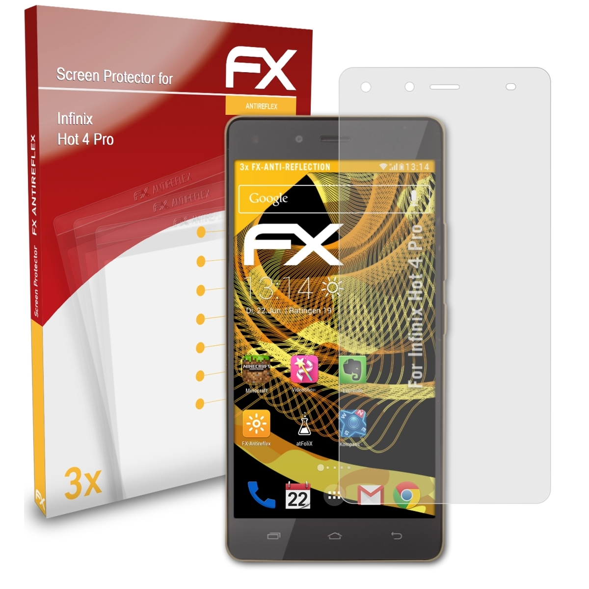 ATFOLIX 3x FX-Antireflex Displayschutz(für Infinix Hot Pro) 4