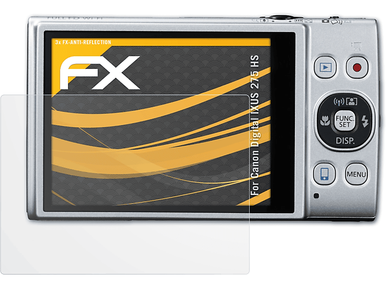 ATFOLIX 3x FX-Antireflex Displayschutz(für Canon 275 Digital HS) IXUS