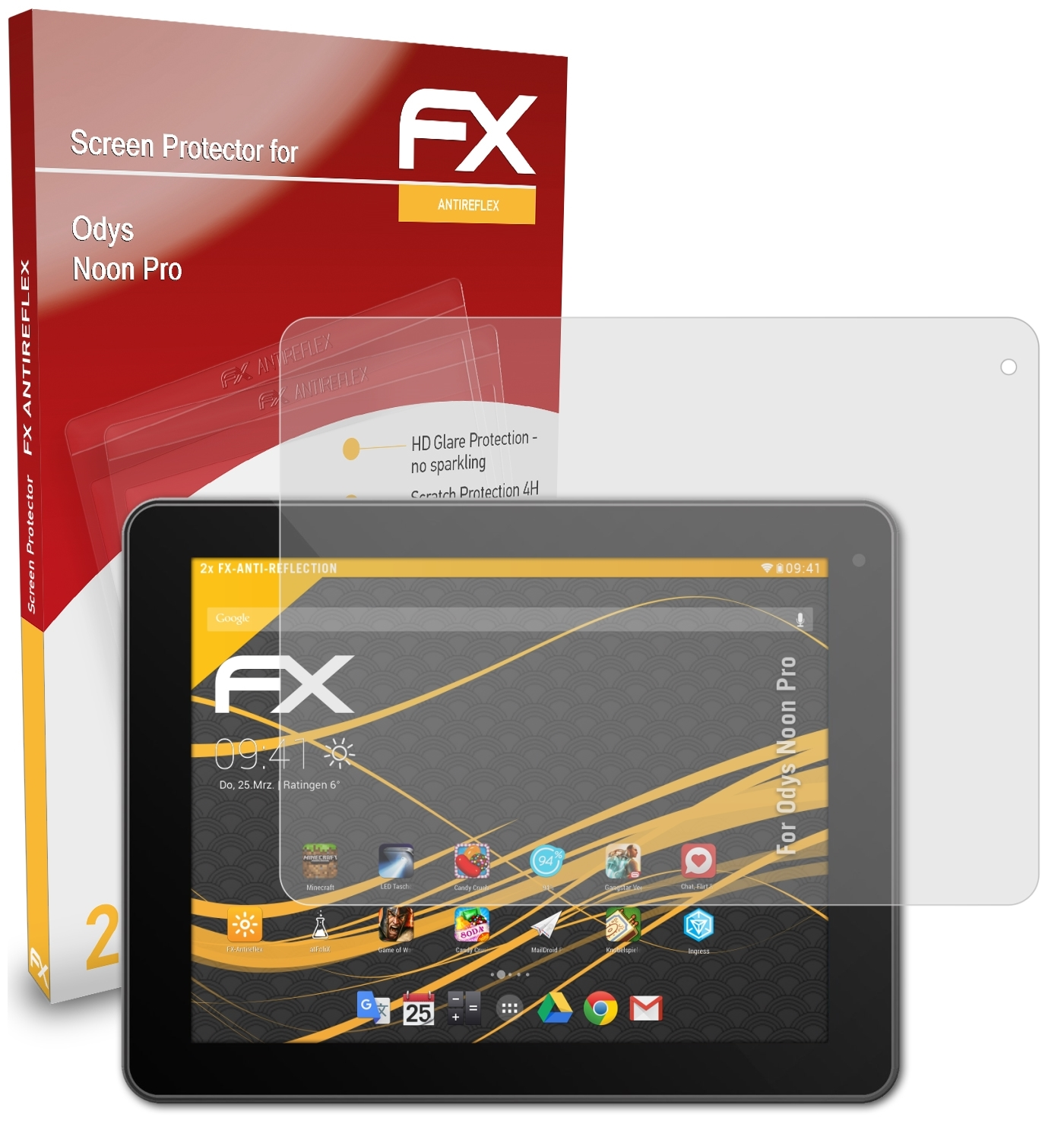 FX-Antireflex Displayschutz(für Odys Pro) ATFOLIX Noon 2x