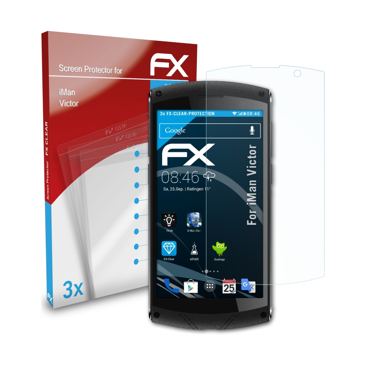 3x FX-Clear Displayschutz(für ATFOLIX iMan Victor)