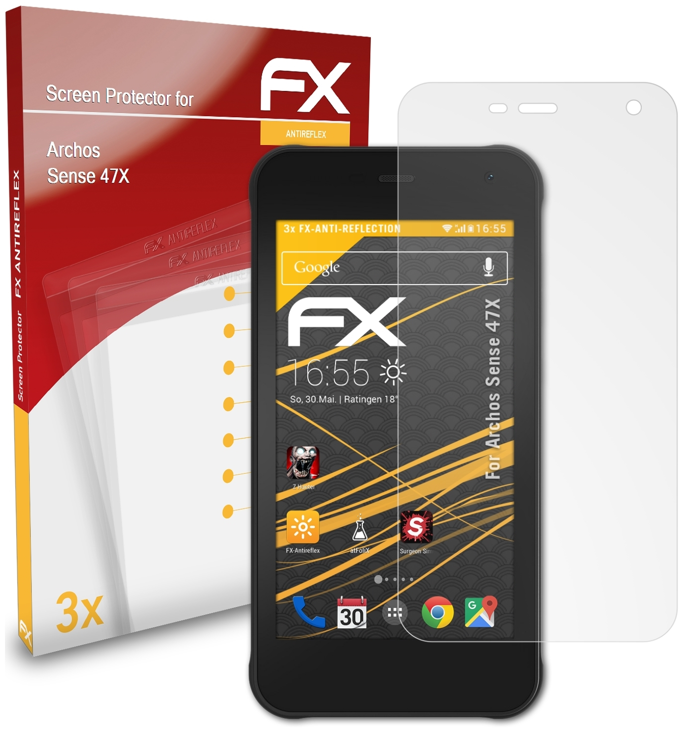 Sense FX-Antireflex 3x Displayschutz(für 47X) Archos ATFOLIX