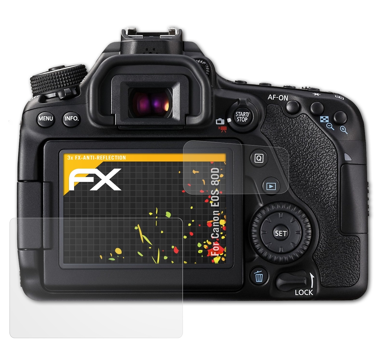 ATFOLIX 3x FX-Antireflex 80D) Displayschutz(für Canon EOS