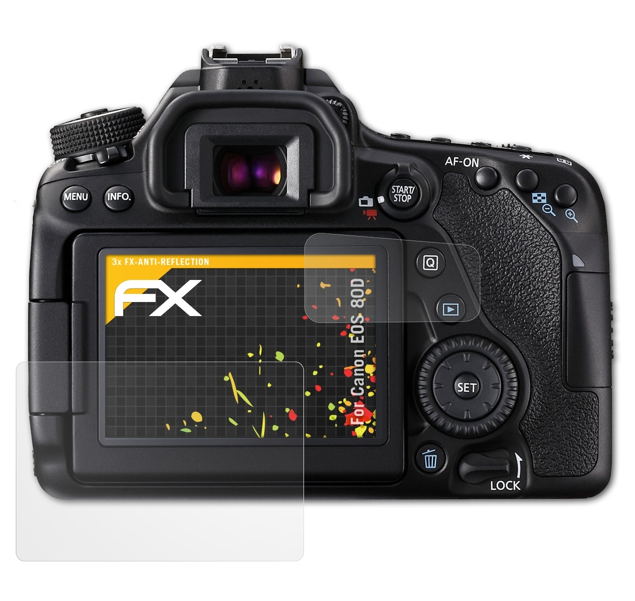 ATFOLIX 3x Displayschutz(für EOS 80D) FX-Antireflex Canon