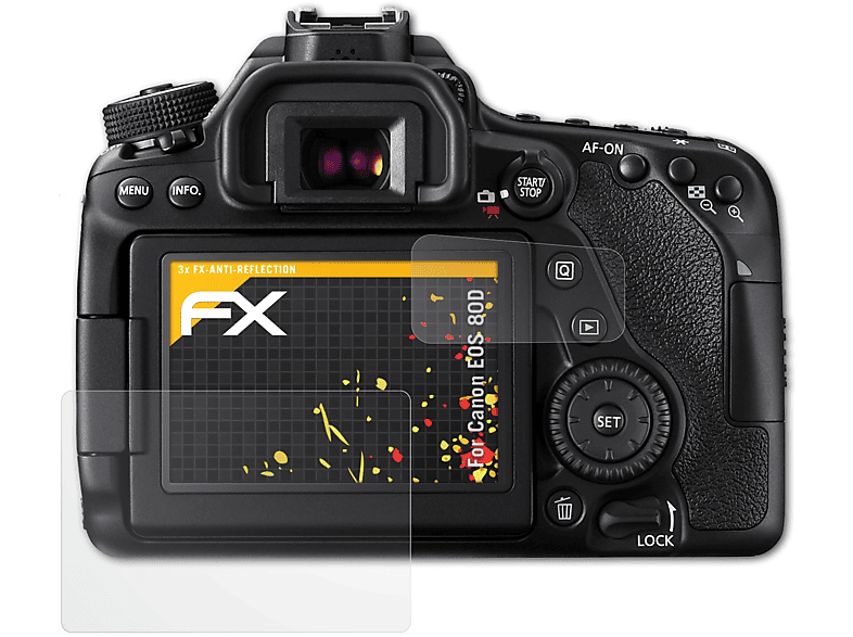 ATFOLIX 3x Displayschutz(für EOS 80D) FX-Antireflex Canon