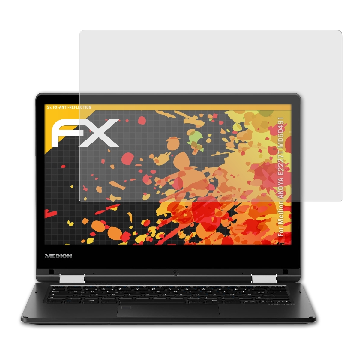 ATFOLIX 2x E2227T FX-Antireflex (MD60491)) Medion Displayschutz(für AKOYA