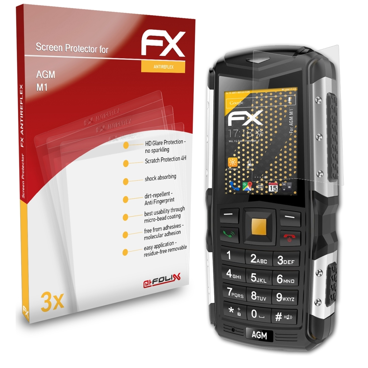 ATFOLIX 3x FX-Antireflex M1) Displayschutz(für AGM
