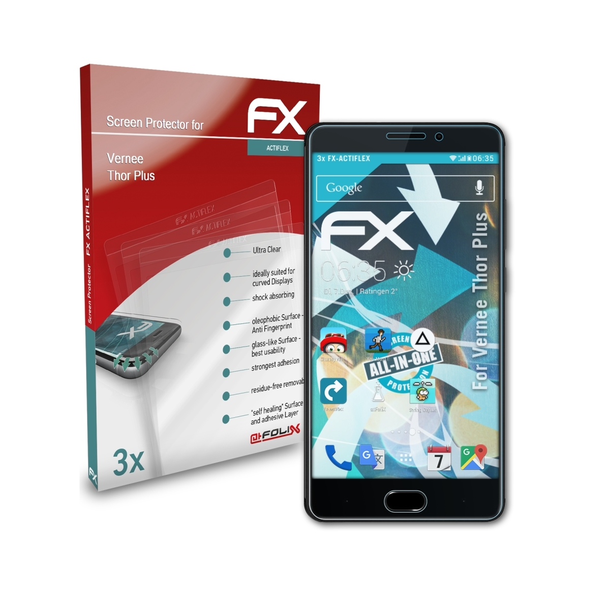 FX-ActiFleX Displayschutz(für Vernee Thor Plus) 3x ATFOLIX