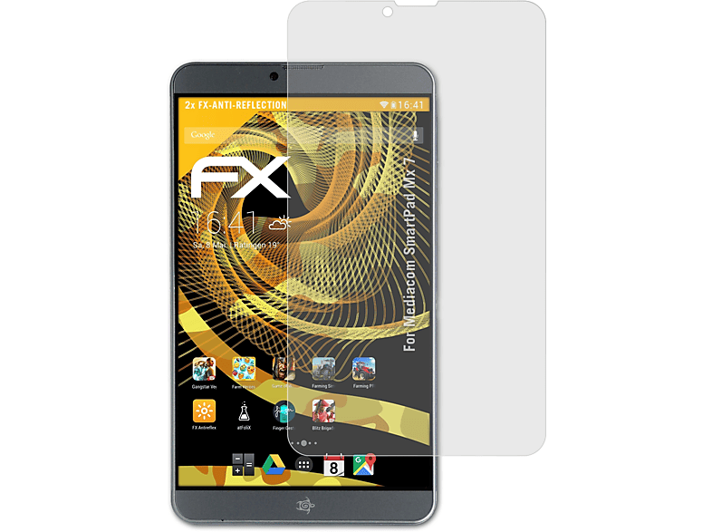 ATFOLIX 2x FX-Antireflex Displayschutz(für Mediacom SmartPad Mx 7)