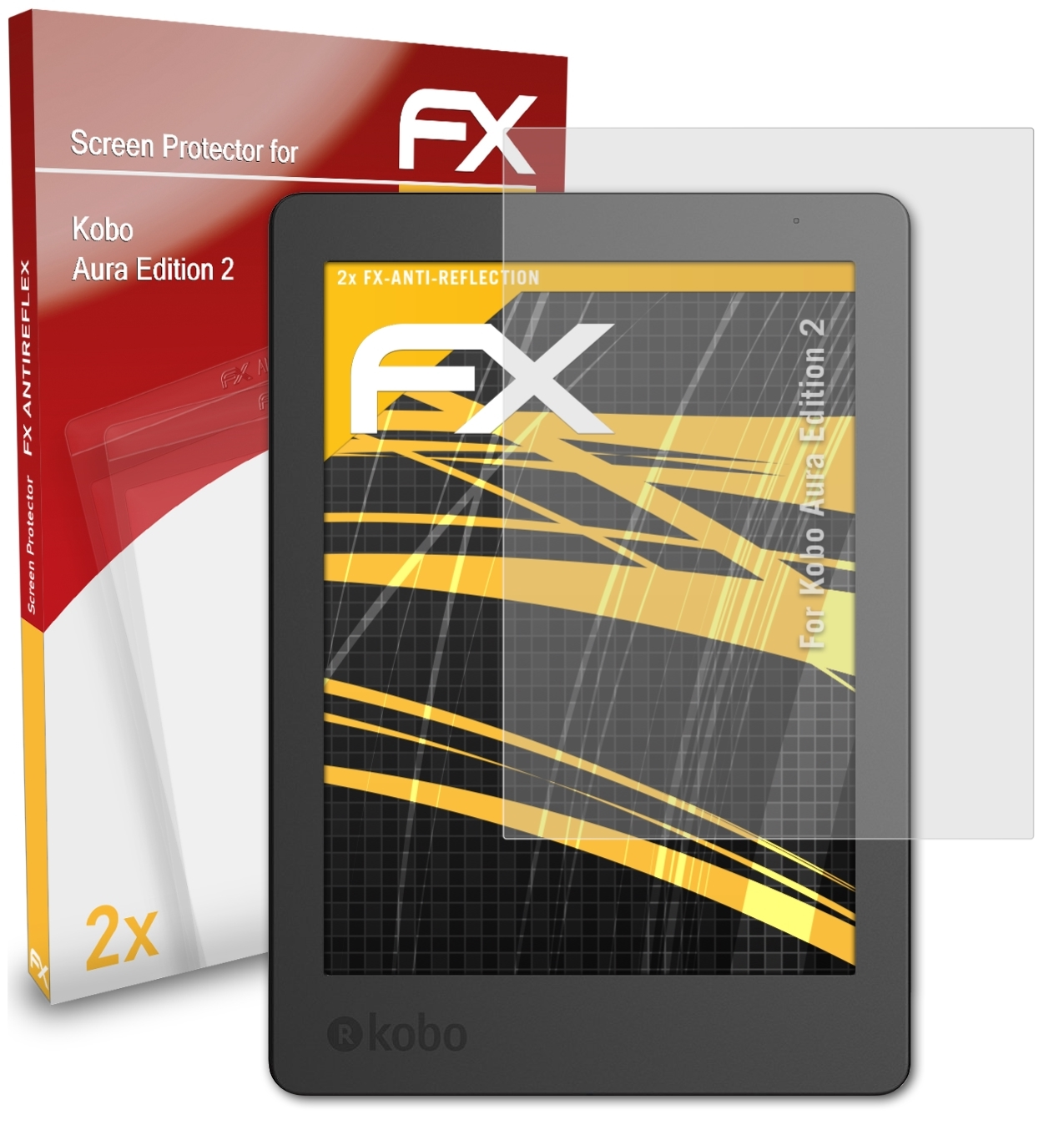 2x Edition Kobo Aura 2) FX-Antireflex Displayschutz(für ATFOLIX
