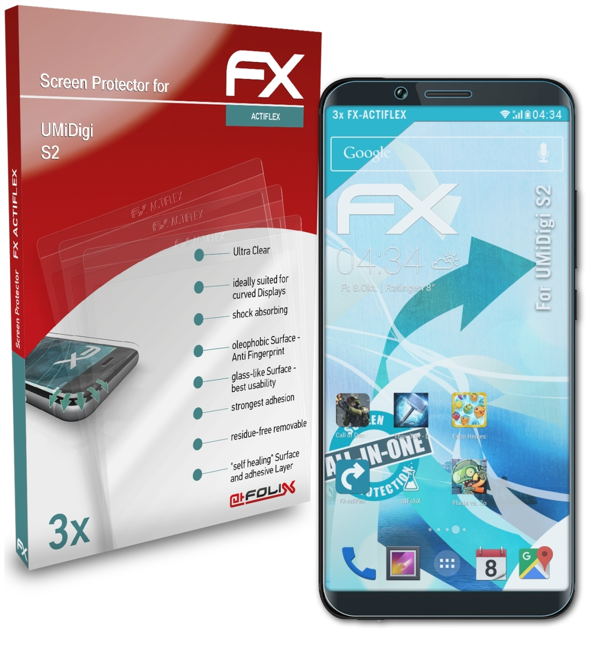 ATFOLIX 3x FX-ActiFleX S2) UMiDigi Displayschutz(für