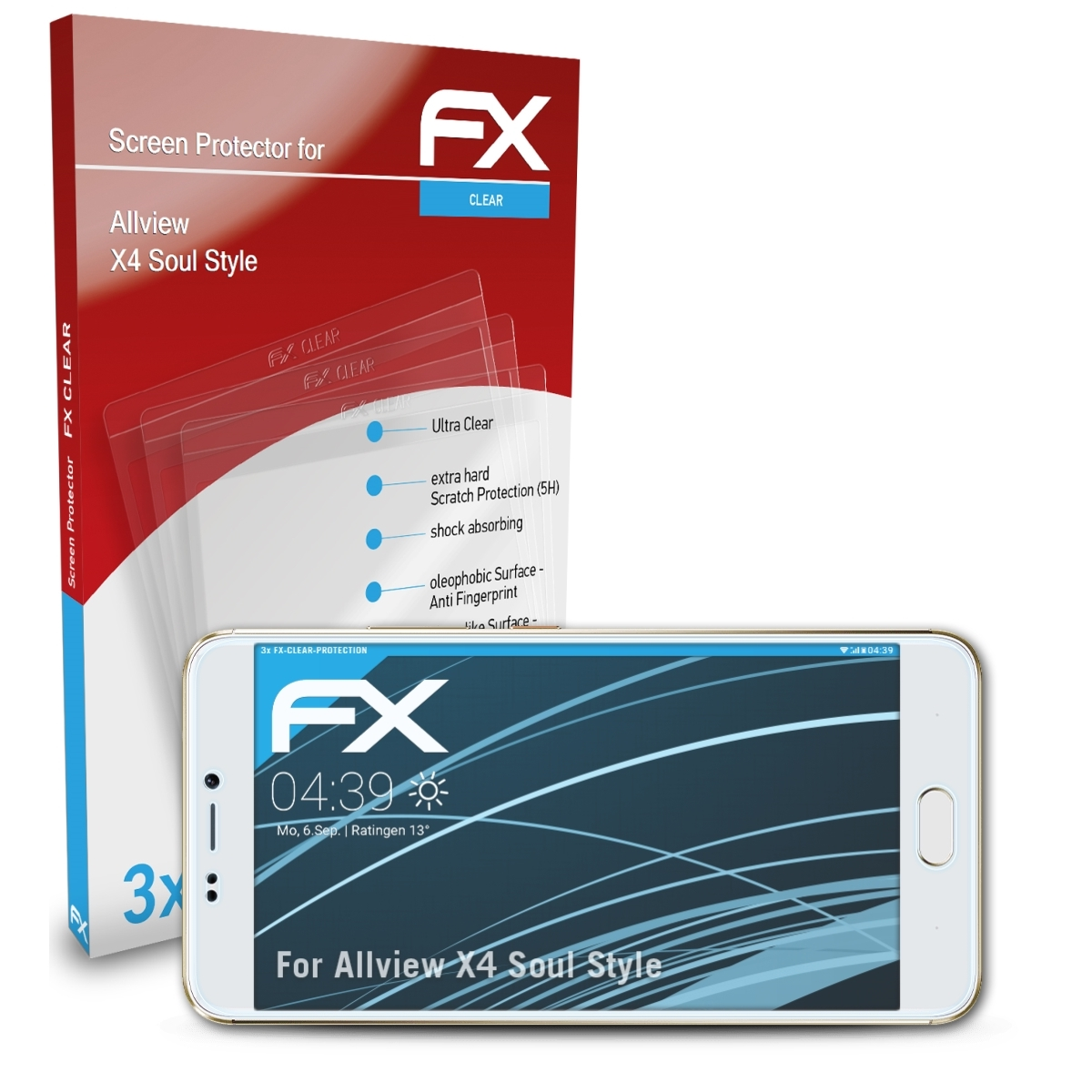 ATFOLIX 3x FX-Clear Displayschutz(für Allview Style) X4 Soul