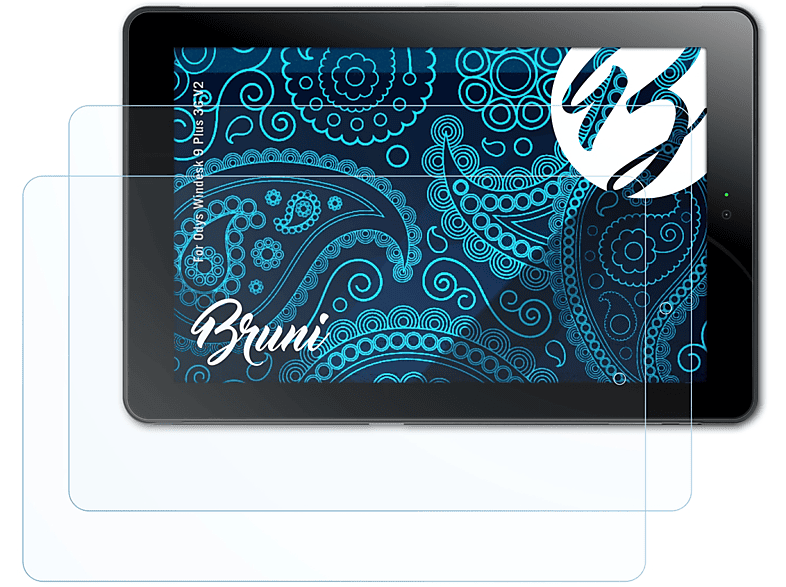 BRUNI 2x Basics-Clear Schutzfolie(für Odys Windesk 9 Plus 3G V2)