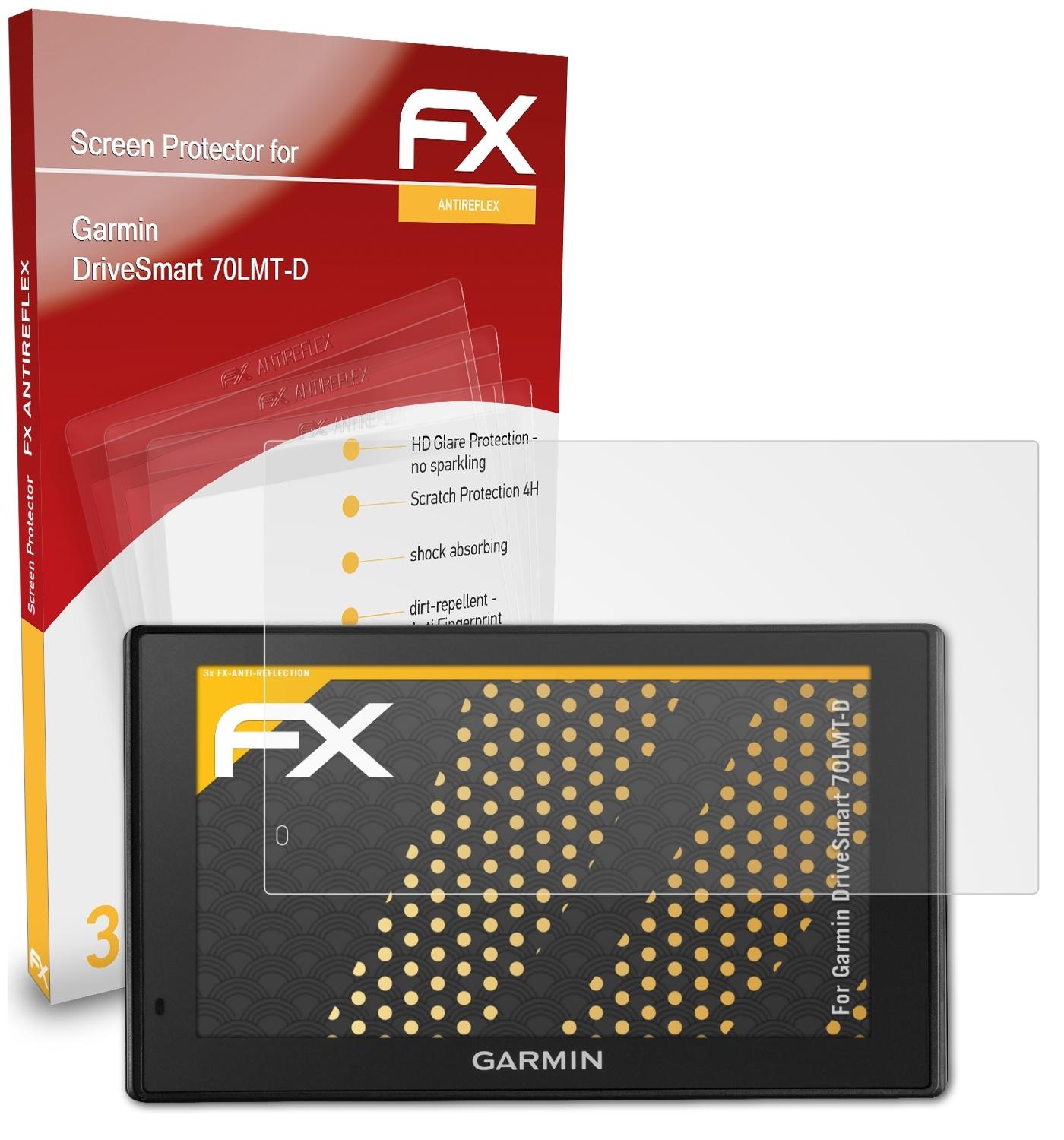 ATFOLIX 3x DriveSmart Garmin Displayschutz(für FX-Antireflex 70LMT-D)