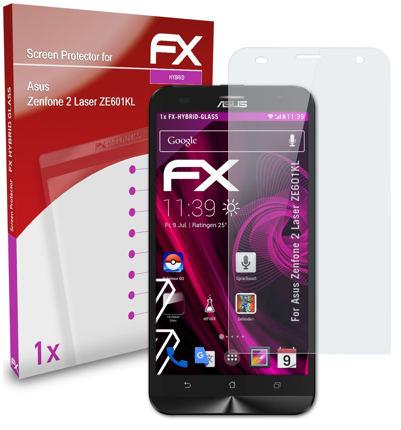 ATFOLIX 2 FX-Hybrid-Glass Asus Laser Zenfone (ZE601KL)) Schutzglas(für