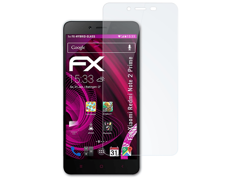 ATFOLIX 2 FX-Hybrid-Glass Note Schutzglas(für Xiaomi (Prime)) Redmi