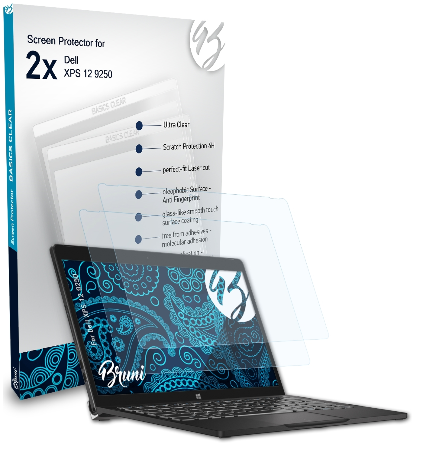 BRUNI Schutzfolie(für 12 Basics-Clear XPS Dell 2x (9250))