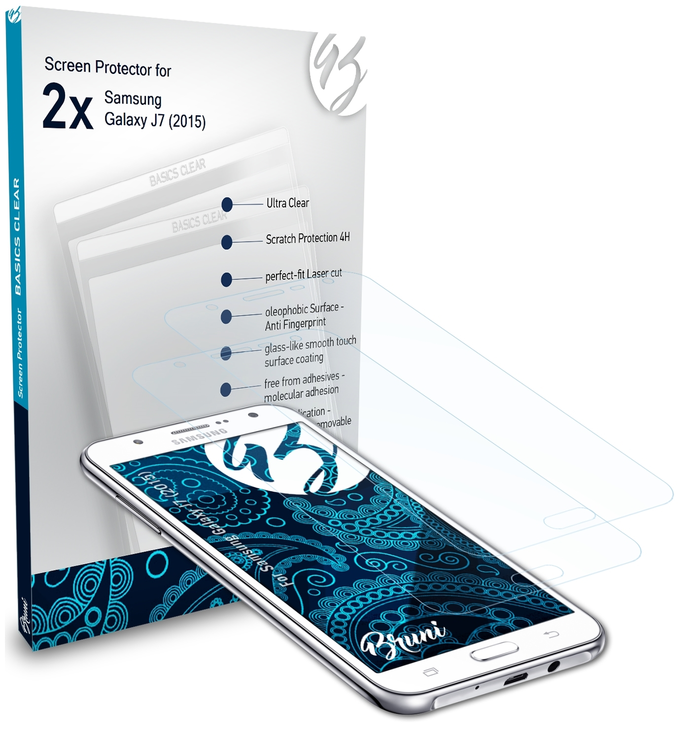 Samsung Basics-Clear Galaxy 2x BRUNI (2015)) J7 Schutzfolie(für