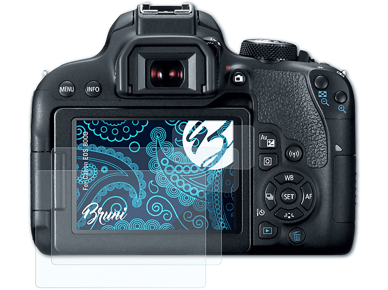 BRUNI 2x 800D) Canon Basics-Clear EOS Schutzfolie(für