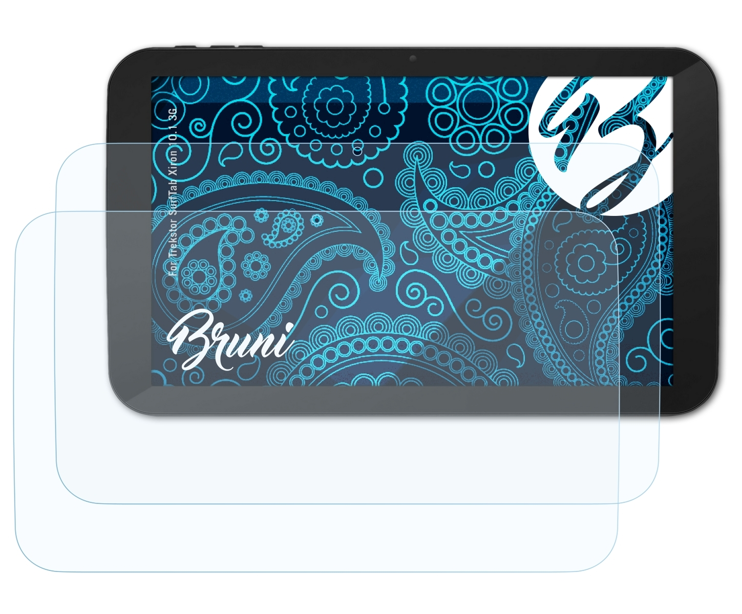 BRUNI 2x Basics-Clear Schutzfolie(für SurfTab 10.1 Trekstor 3G) Xiron