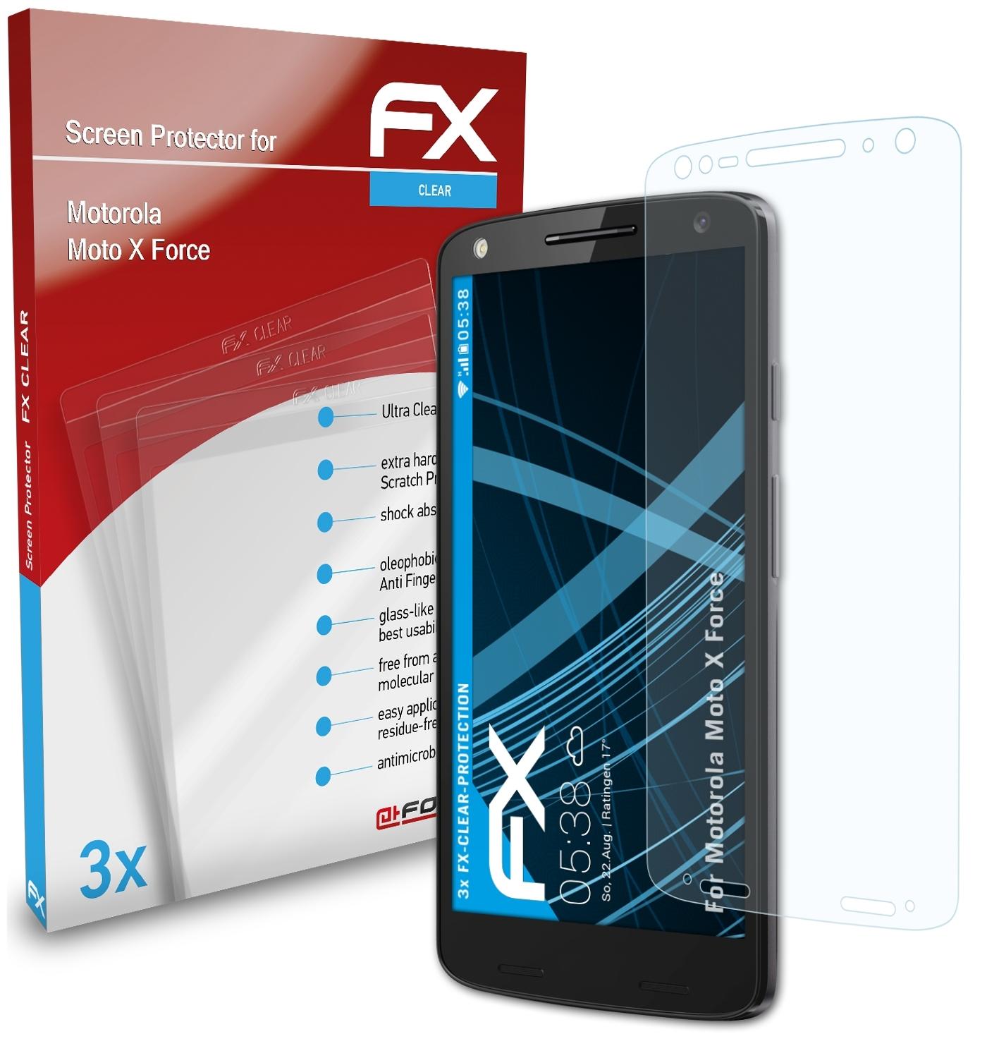 ATFOLIX 3x FX-Clear Displayschutz(für Motorola Moto X Force)