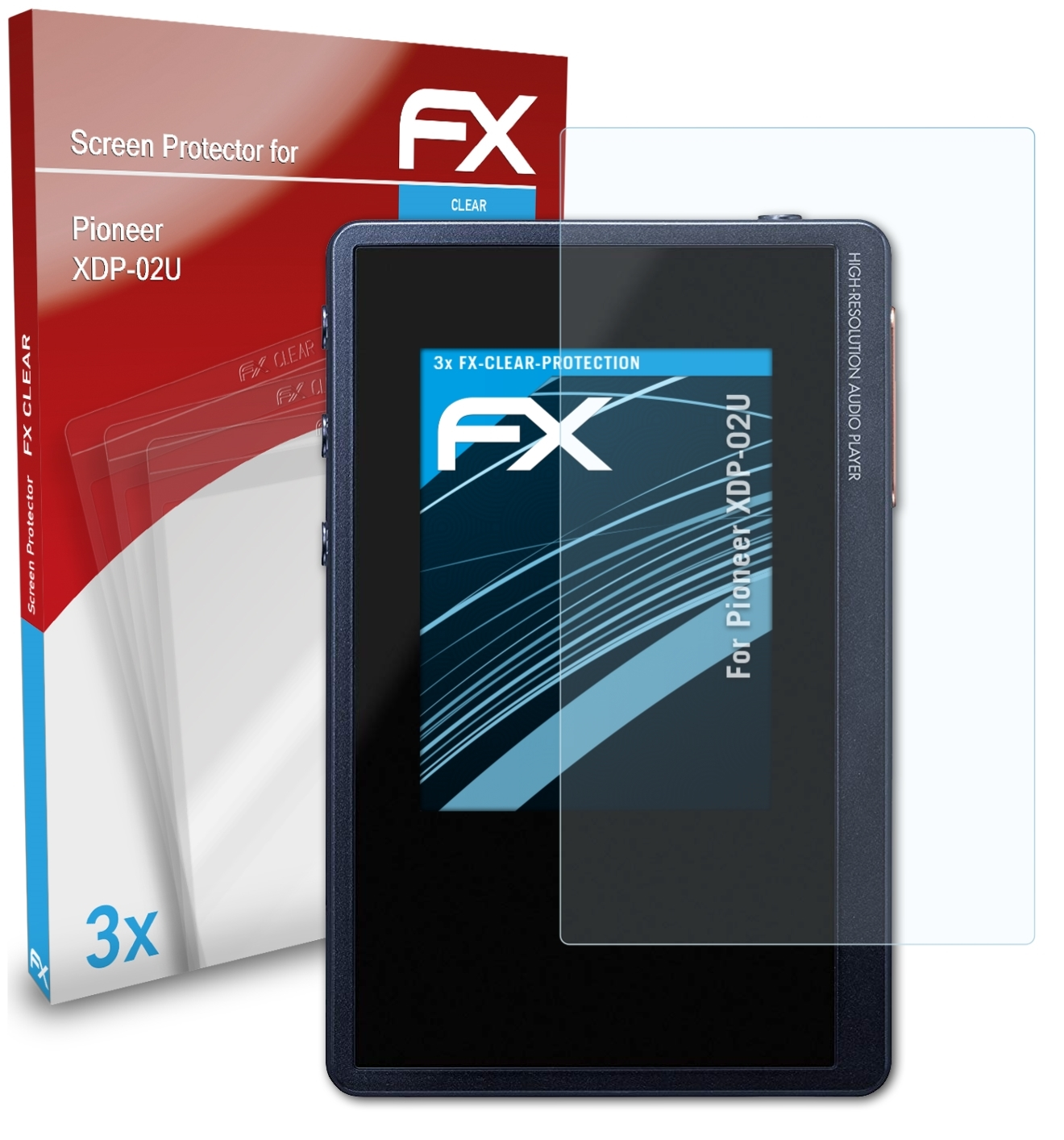 XDP-02U) Pioneer 3x Displayschutz(für ATFOLIX FX-Clear