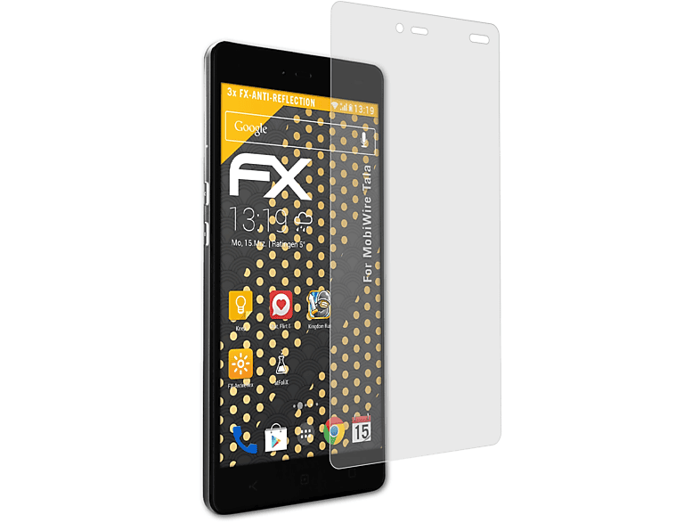 3x FX-Antireflex Displayschutz(für MobiWire Tala) ATFOLIX