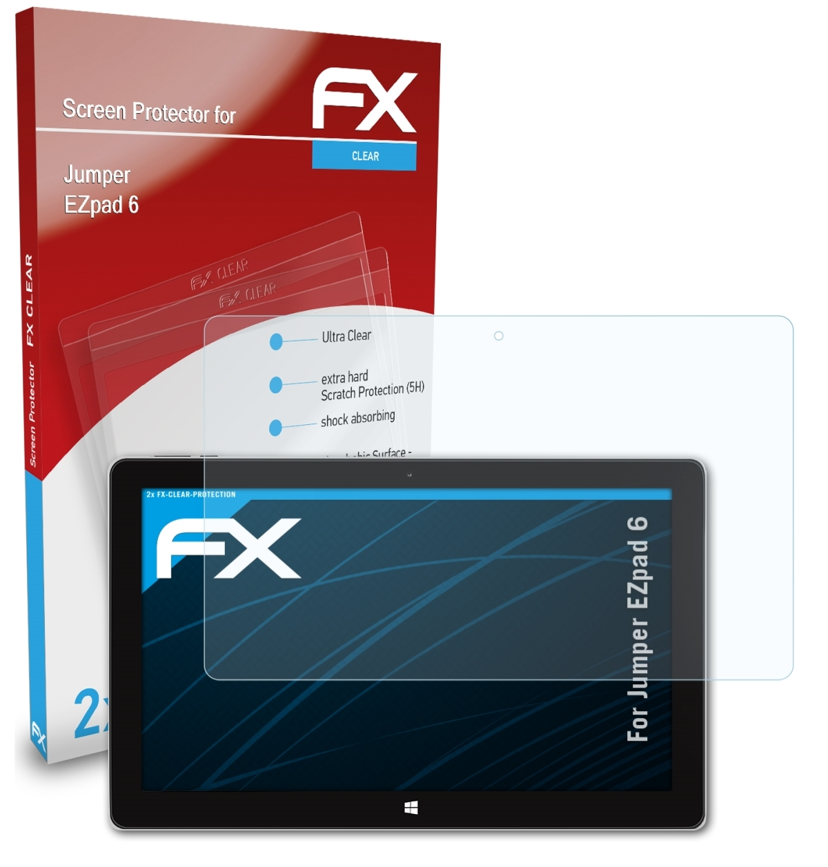 6) ATFOLIX FX-Clear EZpad 2x Jumper Displayschutz(für