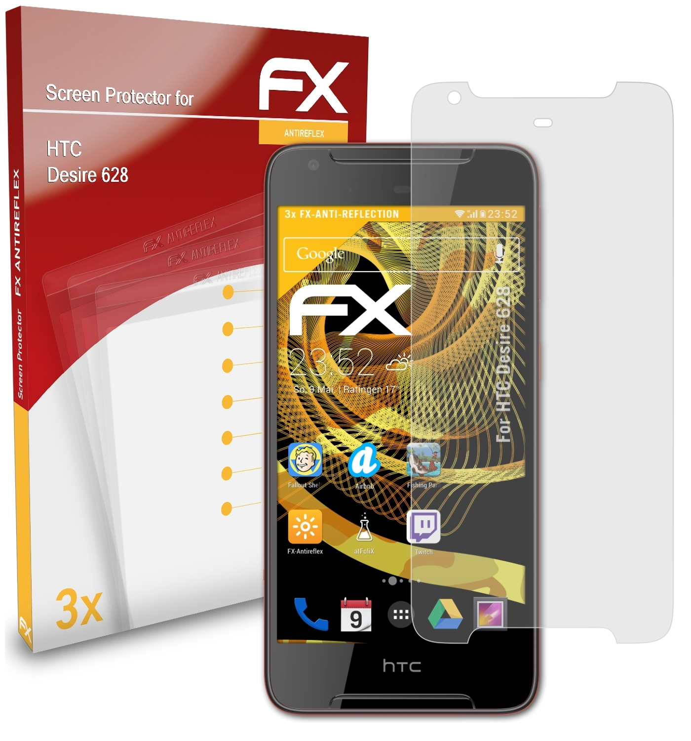 FX-Antireflex Displayschutz(für 3x HTC Desire ATFOLIX 628)