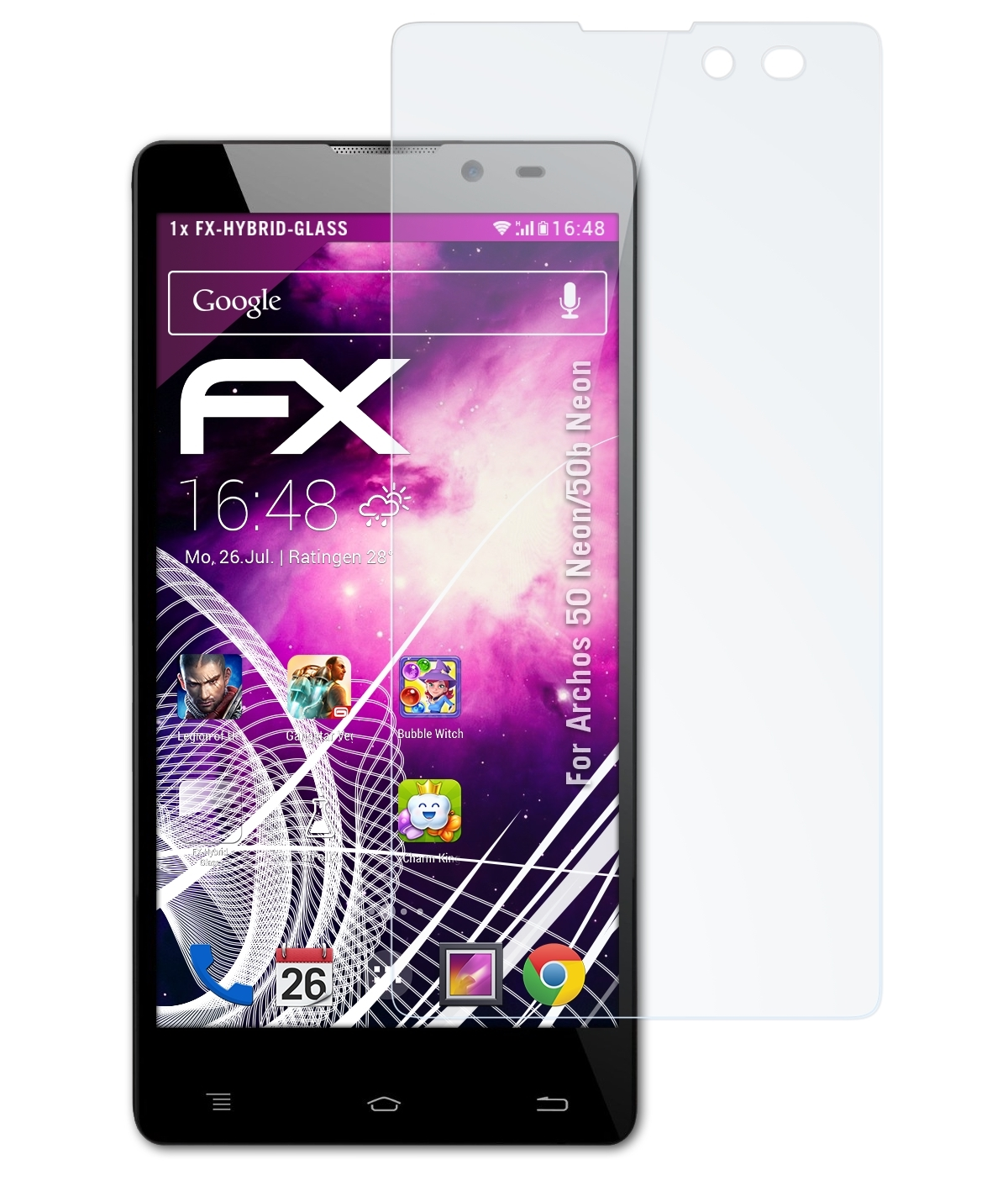 ATFOLIX FX-Hybrid-Glass Schutzglas(für 50 Neon/50b Neon) Archos