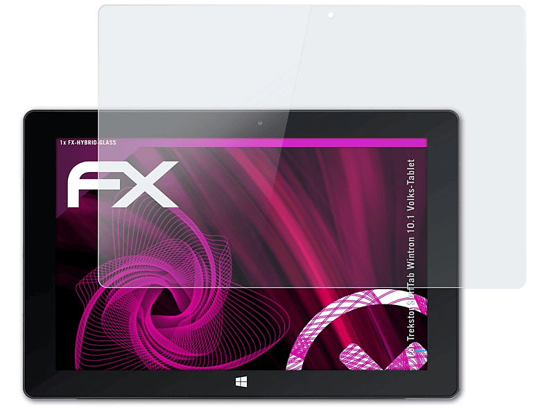 ATFOLIX FX-Hybrid-Glass Schutzglas(für Trekstor SurfTab Wintron 10.1 (Volks-Tablet))